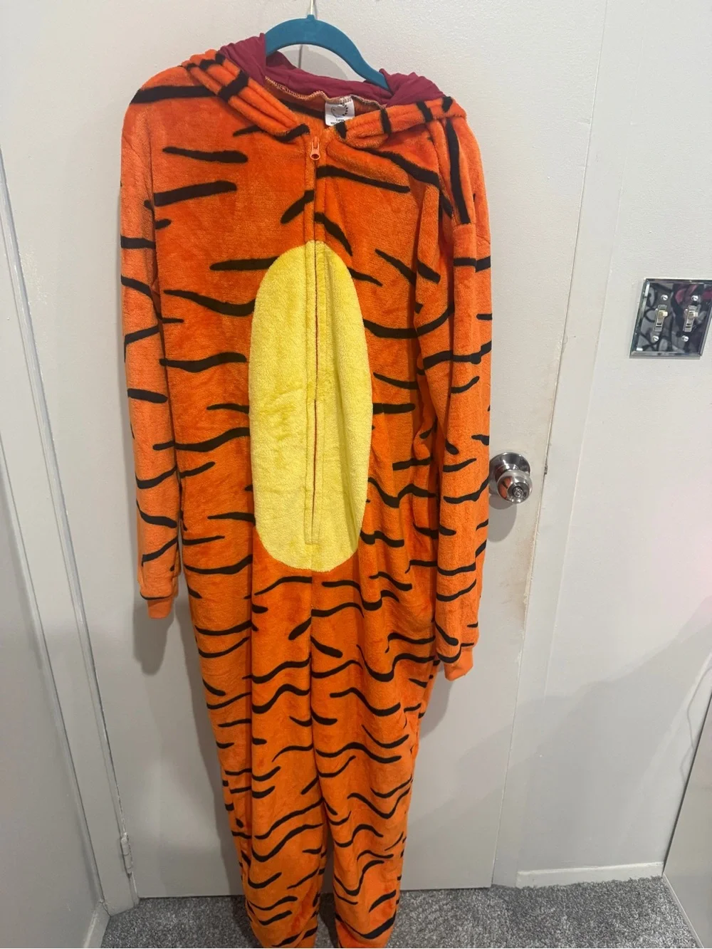 Kids Orange Tiger Hooded Costume with Yellow Belly